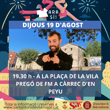 FME 2021. Pregó de Festa Major. Pregoner d'enguany: en Peyu