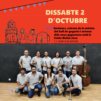 Sardanes, estrena del ball de gegants i presentació dels nous gegantons amb la Cobla Bisbal Jove | Festa Major de Corçà
