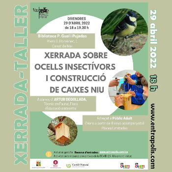 XERRADA/TALLER sobre ocells/caixes niu del 29 d'abril de 2022 a la Biblioteca de Canet de Mar