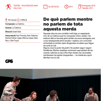 DE QUÈ PARLEM MENTRE NO PARLEM DE TOTA AQUESTA MERDA