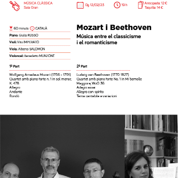 MOZART I BEETHOVEN - MÚSICA ENTRE EL CLASSICISME I EL ROMANTICISME
