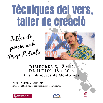 Poesia. Tècniques del vers. Taller de creació poètica amb Josep Pedrals