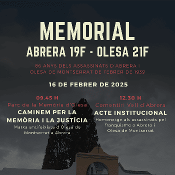 Inscripcions per a la Marxa Antifeixista: Homenatge a les víctimes d'Olesa i Abrera afusellades pel franquisme