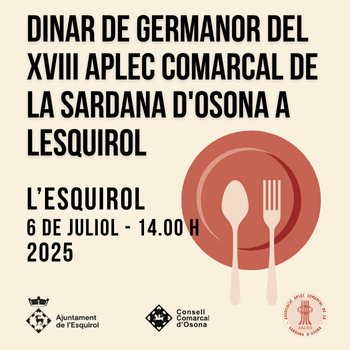 TIQUETS Dinar de germanor del XVIII APLEC COMARCAL DE LA SARDANA D'OSONA A LESQUIROL