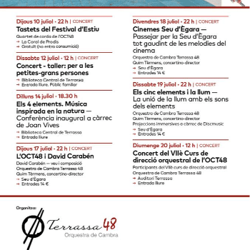 Cinemes Seu d'Ègara / XIIIè Festival d'estiu Seu d'Ègara