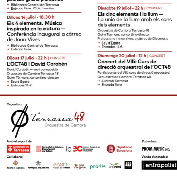 Els cinc elements i la llum / XIIIè Festival d'estiu Seu d'Ègara