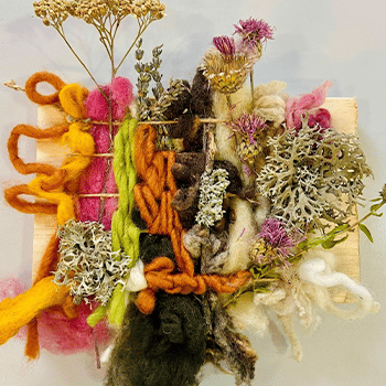 Taller de Tapís amb fibres vegetals i llanes tintades amb plantes