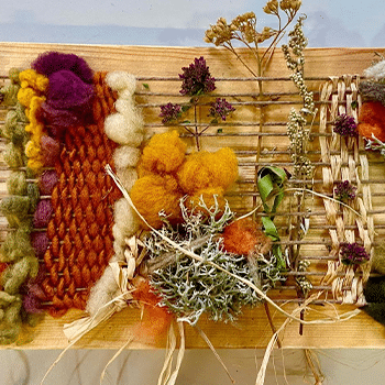Taller de Tapís amb fibres vegetals i llanes tintades amb plantes