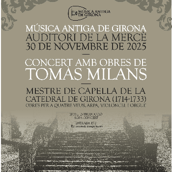 TOMÀS MILANS I GODALLOL - Concert per a 4 veus i continu (arpa, llaüt, violoncel i orgue)