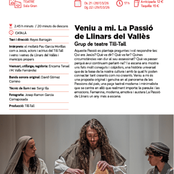 VENIU A MI. LA PASSIÓ  DE  DE LLINARS DEL VALLÈS