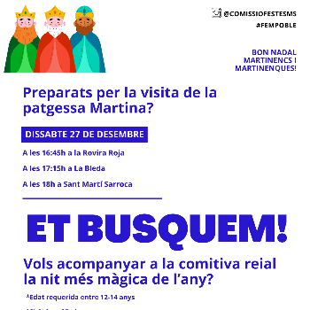 Inscripció Voluntaris/es patges Cavalcada Reis St.Martí Sarroca 2026