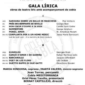 CICLE DE COBLA A BARCELONA - GALA LÍRICA