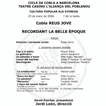 CICLE DE COBLA A BARCELONA - LA BELLE ÉPOQUE