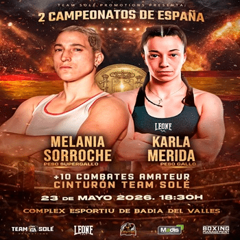 CTO. ESPAÑA BOXEO PROFESIONAL FEMENINO Y CINTURON AMATEUR TEAM SOLÉ
