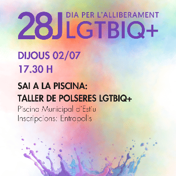 SAI A LA PISCINA: Taller de polseres LGTBIQ+