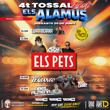 TOSSAL FEST - ELS ALAMÚS amb ELS PETS, MÚSICS DE CARRER (Tribut a Txarango), ABEL ALMENA i LUARA BEARKA