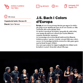 JS BACH I COLORS D'EUROPA