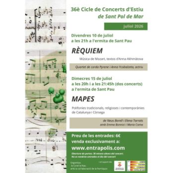 36è Cicle de concerts d'estiu de Sant Pol de Mar